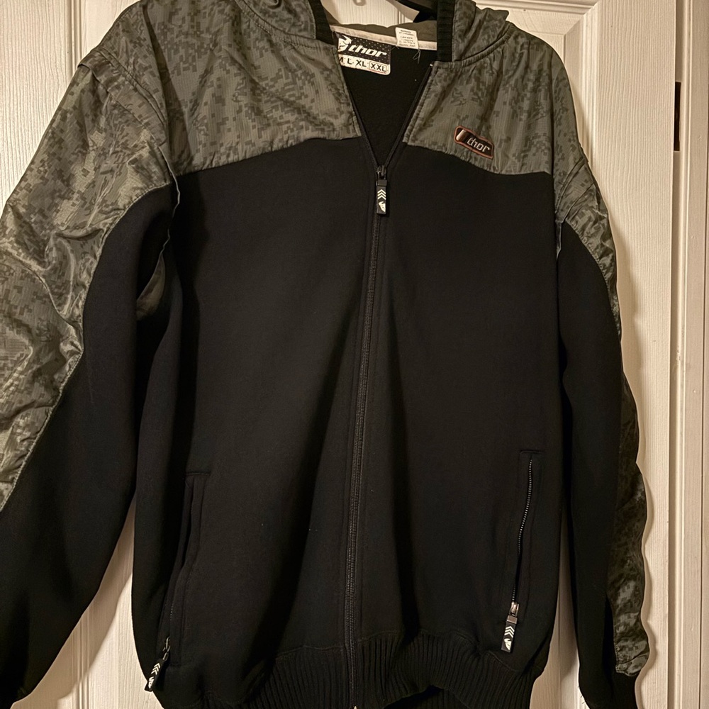 Thor Mens Black and Olive Green Jacket